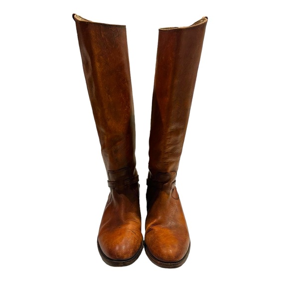 FRYE BOOT LINDSAY PLATE REDWOOD BROWN LEATHER EQUESTRIAN RIDING CLASSIC 7 - Picture 3 of 5
